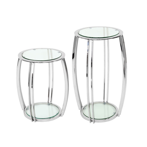 Scarlett Silver & Glass Side Table